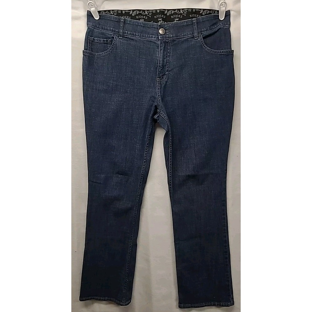 Lee Riders Size 18 Mid Rise Straight‎ Leg Jeans Stretch Dark Wash